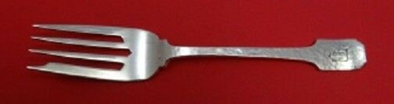 Norman Hammered By Shreve Sterling Silver Salad Fork Engraved Mono D 6 18