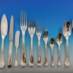 Rochambeau by Puiforcat France 950 Silver Flatware Set Service Dinner 159pc