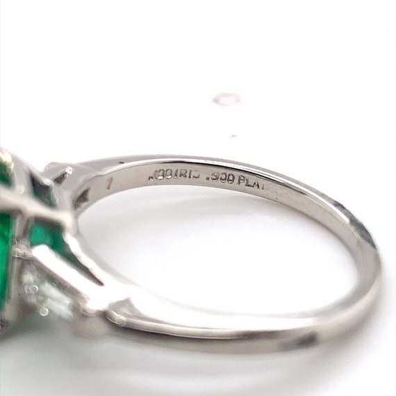 Platinum GIA 1.87ct Genuine Natural Emerald and D… - image 4