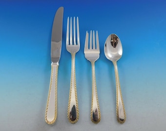 Golden Winslow By Kirk Sterling Silver 18 Flatware Service Set 80 Pieces