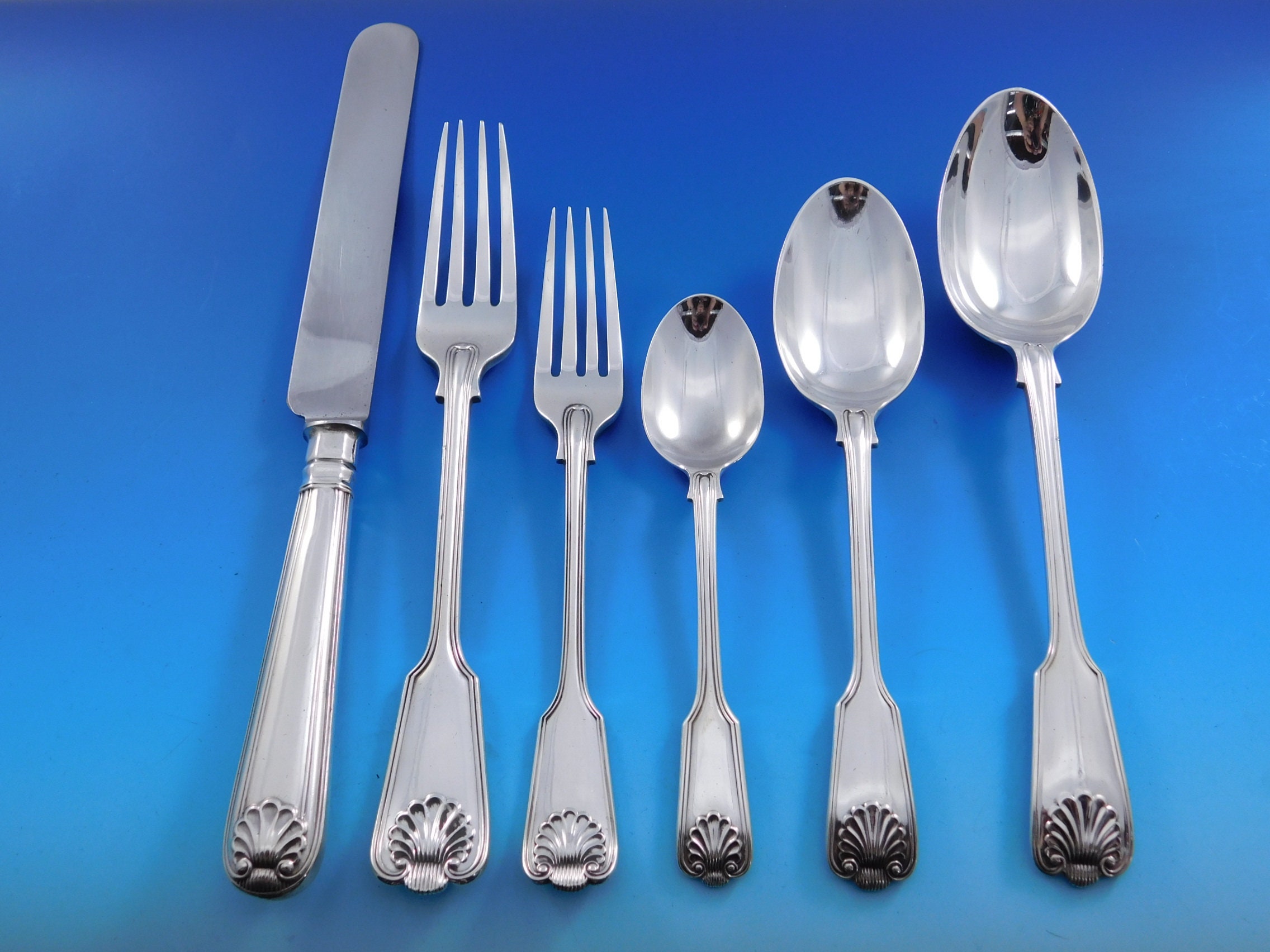 Fiddle Thread & Shell by James Robinson Sterling Silver Flatware