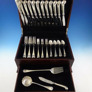 Williamsburg Shell By Stieff Sterling Silver Dinner Flatware Set Service 51 Pcs