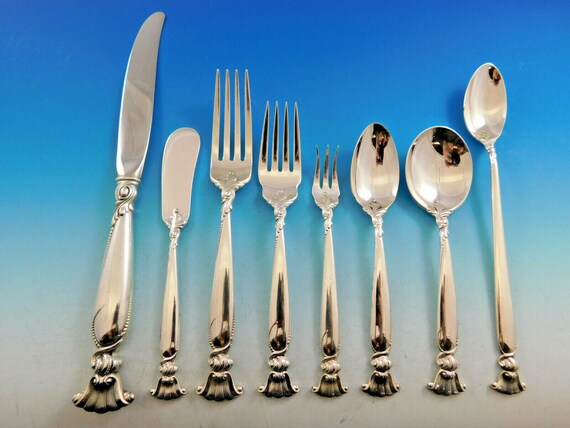 Grand Colonial by Wallace Sterling Silver Salad Serving Set 2pc HHWS Custom