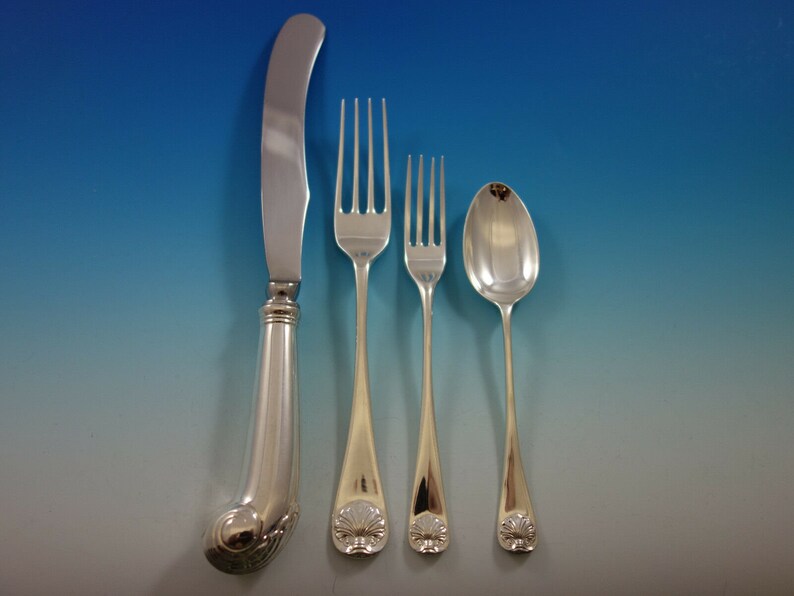 Williamsburg Shell by Stieff Sterling Silver Flatware Set Service 72 ...