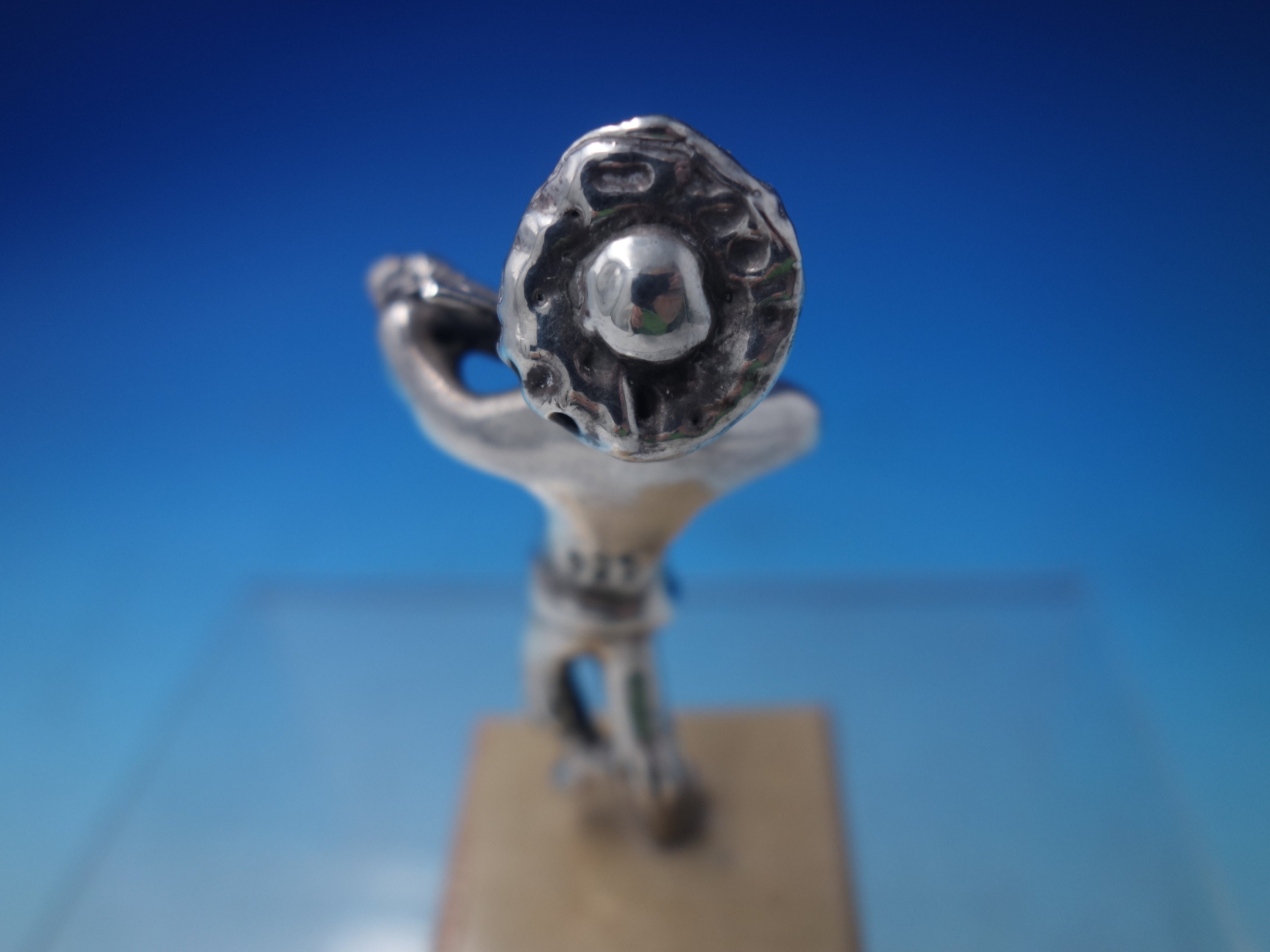 Judaica by Ben-Zion Israel Sterling Silver Sculpture Fiddler w