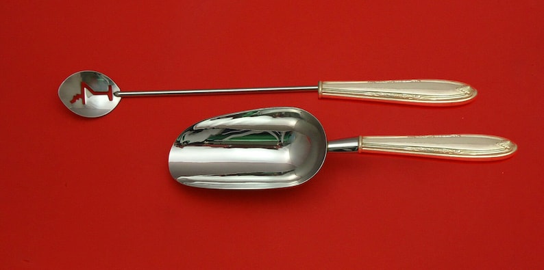 Leonore by Manchester Sterling Silver Bar Set 2pc HHWS Custom Made