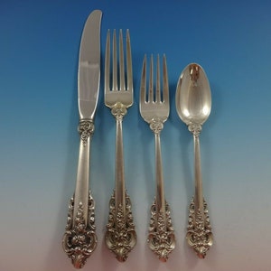 Grande Baroque by Wallace Sterling Silver Flatware Set Service 24 Pieces