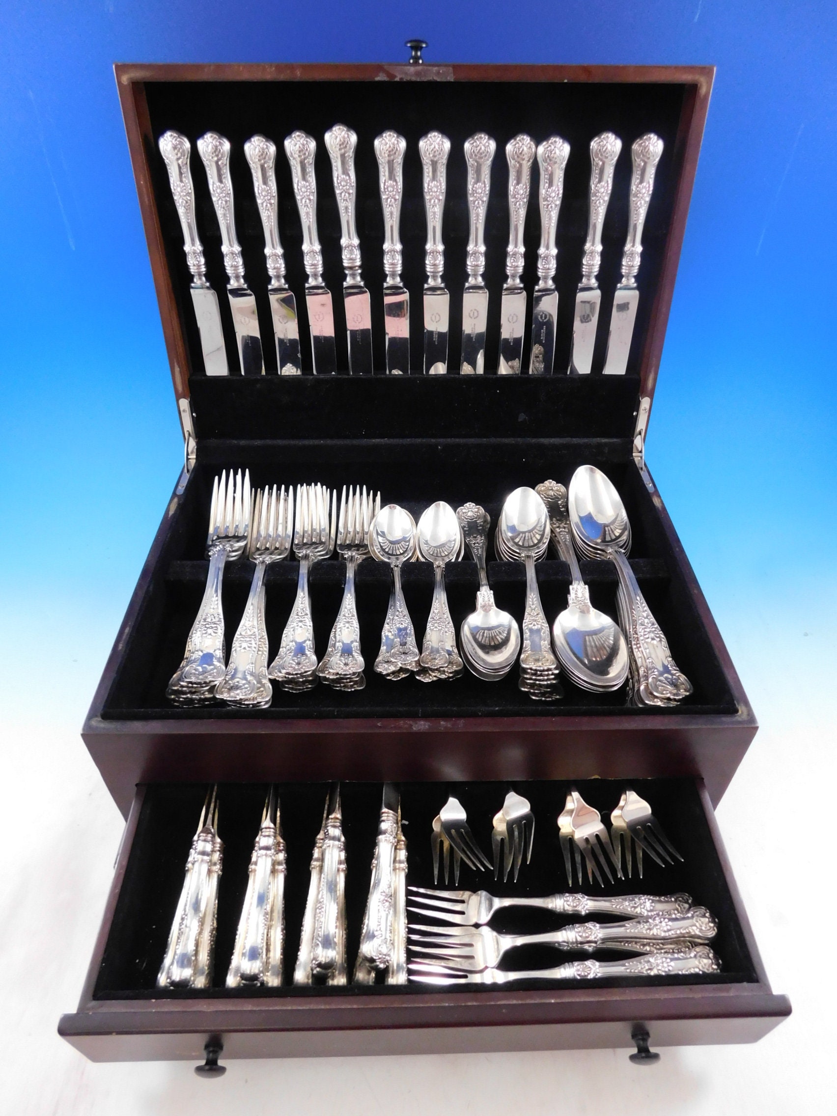 New Queens by Gorham Sterling Silver Flatware Set for 12