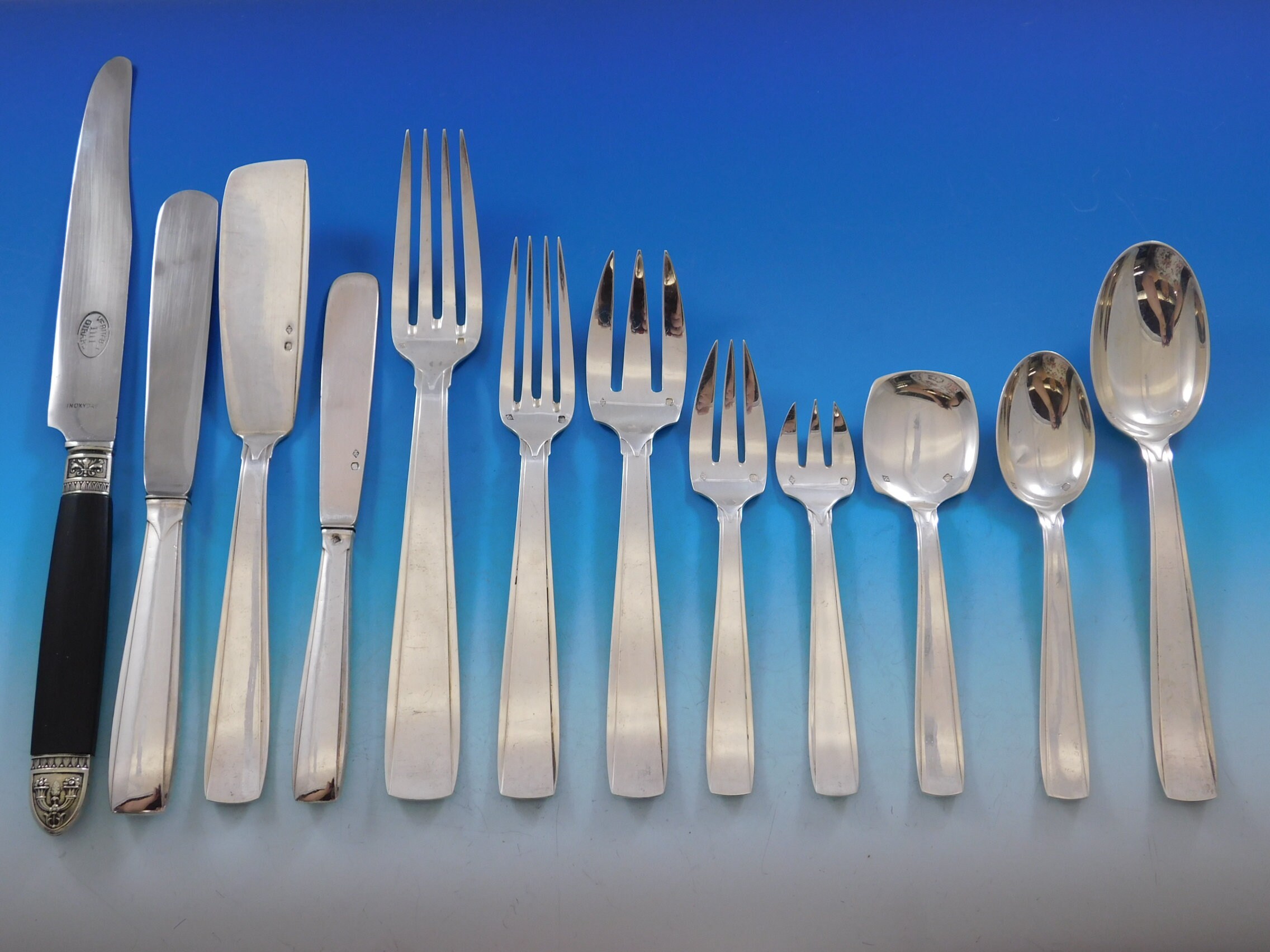 Art Deco Puiforcat French 950 Sterling Silver Flatware Set