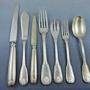 Sevigne By Puiforcat Sterling Silver Flatware Set Service French 52 Pcs Shell