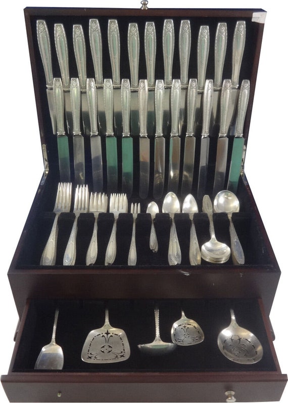 Juliet by Wallace Sterling Silver Flatware Dinner Set 12 Service