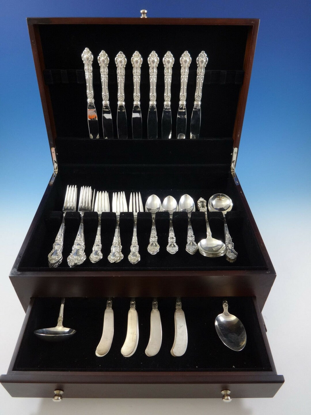Meadow Rose by Wallace Sterling Silver Flatware Set Service 50