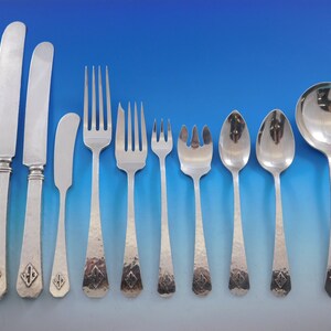 San Juan by Wallace Sterling Silver Flatware Set Service 85 pcs in Fitted chest