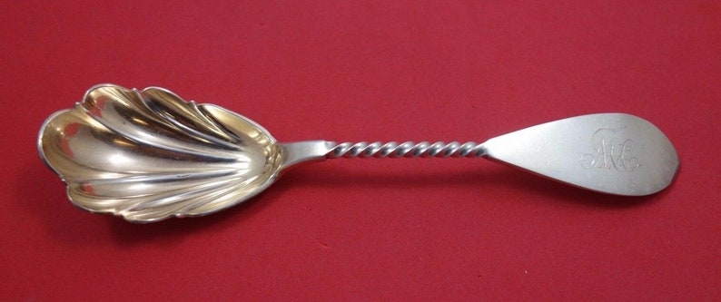 Twist by Barrett /& Sherwood Sterling Silver Preserve Spoon Gold Washed Shell 7