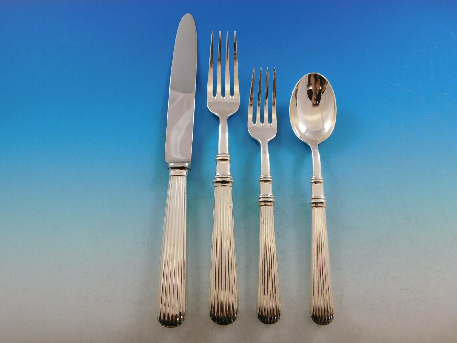 Acropole by Cesa 1882 Italy 800 Silver Flatware Set for 18 Service