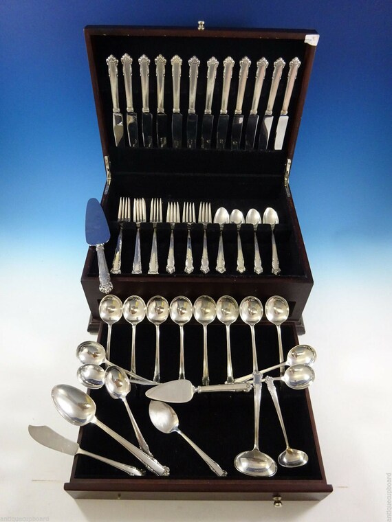 English Shell by Lunt Sterling Silver Flatware Service for 12 | Etsy