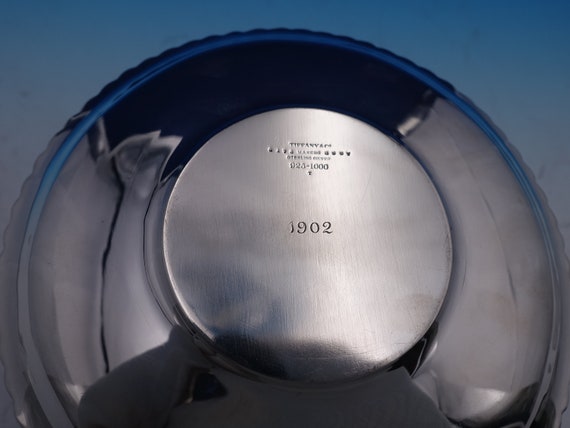 Tiffany and Co Sterling Silver Dip Dish and Plate Set 2pc #8175