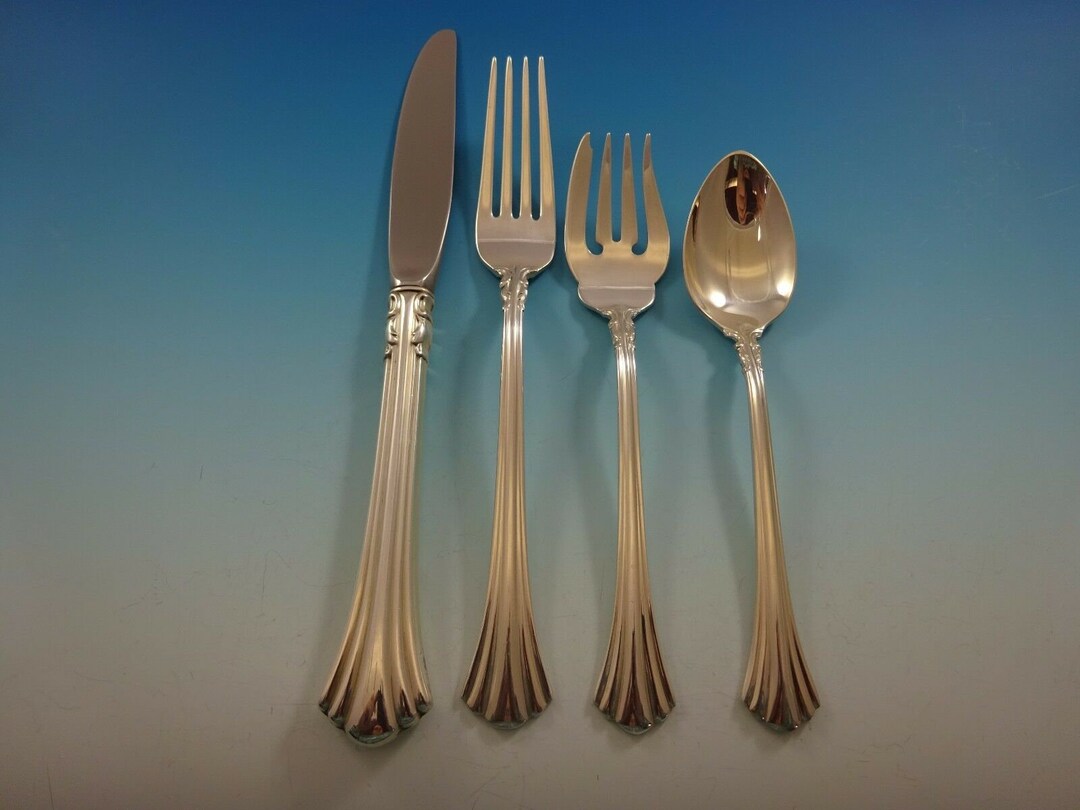 Eighteenth Century Reed and Barton Sterling Silver Flatware Set 12
