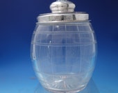 Beaded by Unknown Sterling Silver and Glass Cigar Jar Axe Emblem 53858 ( 5783)