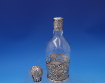 Wolf and Knell German .800 Silver Overlay and Glass Decanter