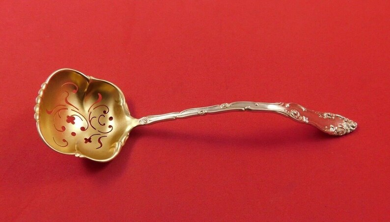 Old English by Towle Sterling Silver Sugar Sifter Ladle Gold Washed 6