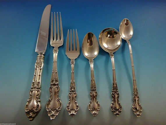 Meadow Rose by Watson Sterling Silver Flatware Set 8 Dinner