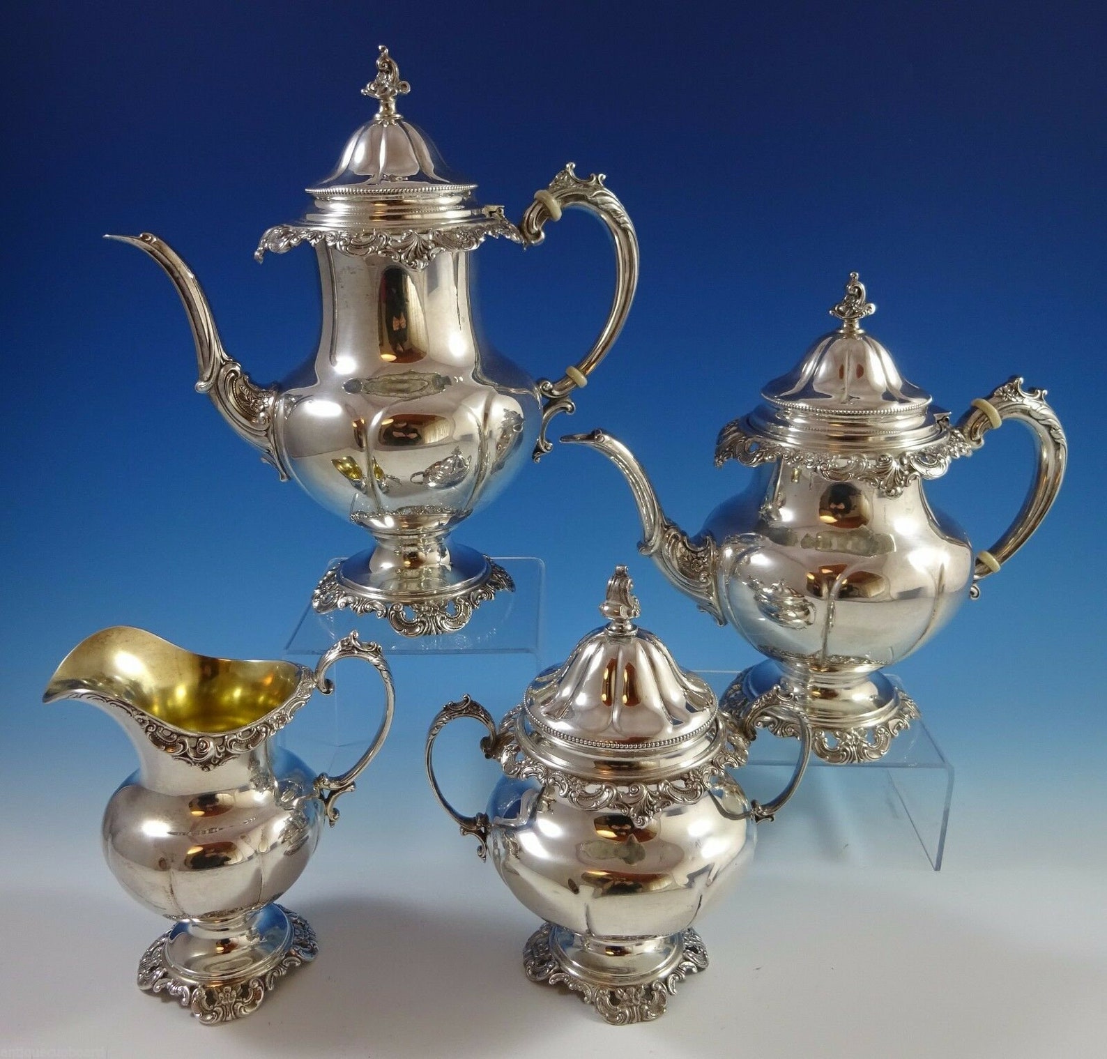 Grande Baroque by Wallace Sterling Silver Tea Set 4pc 48509 Etsy