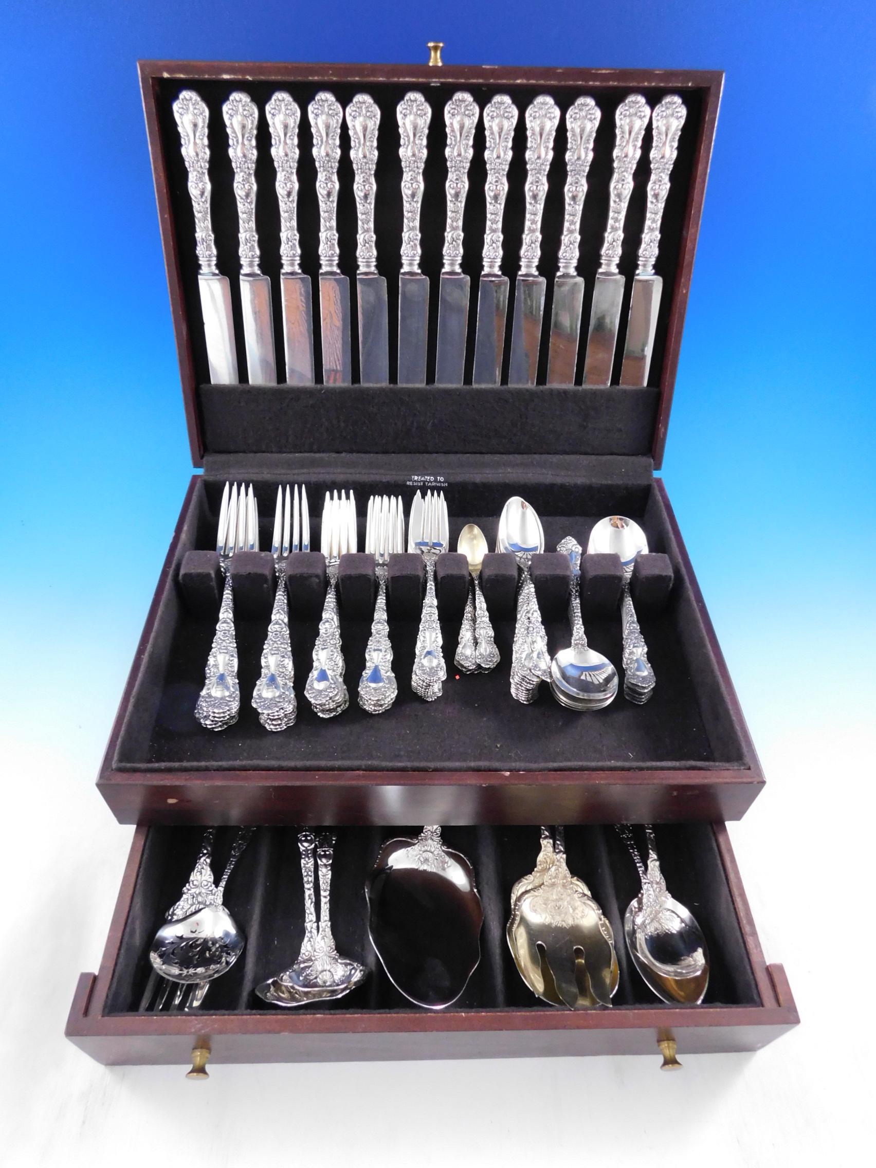 Imperial Chrysanthemum Gorham Sterling Silver Flatware Set 12
