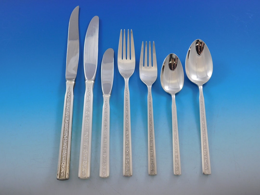 Trilogy by Gorham Sterling Silver Flatware Service for 12 Set Etsy
