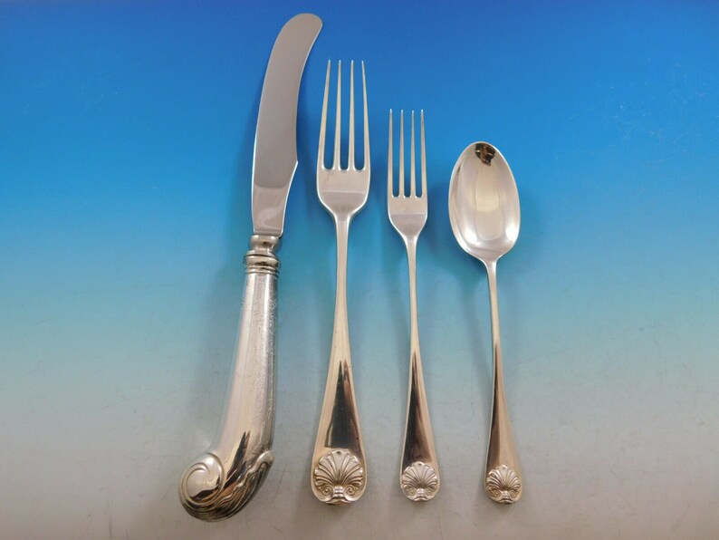 Williamsburg Shell by Stieff Sterling Silver Flatware Set 8 - Etsy