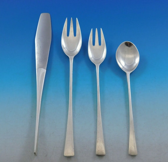 Silver Iris by International Sterling Silver Salad Serving Set 2pc HHWS Custom