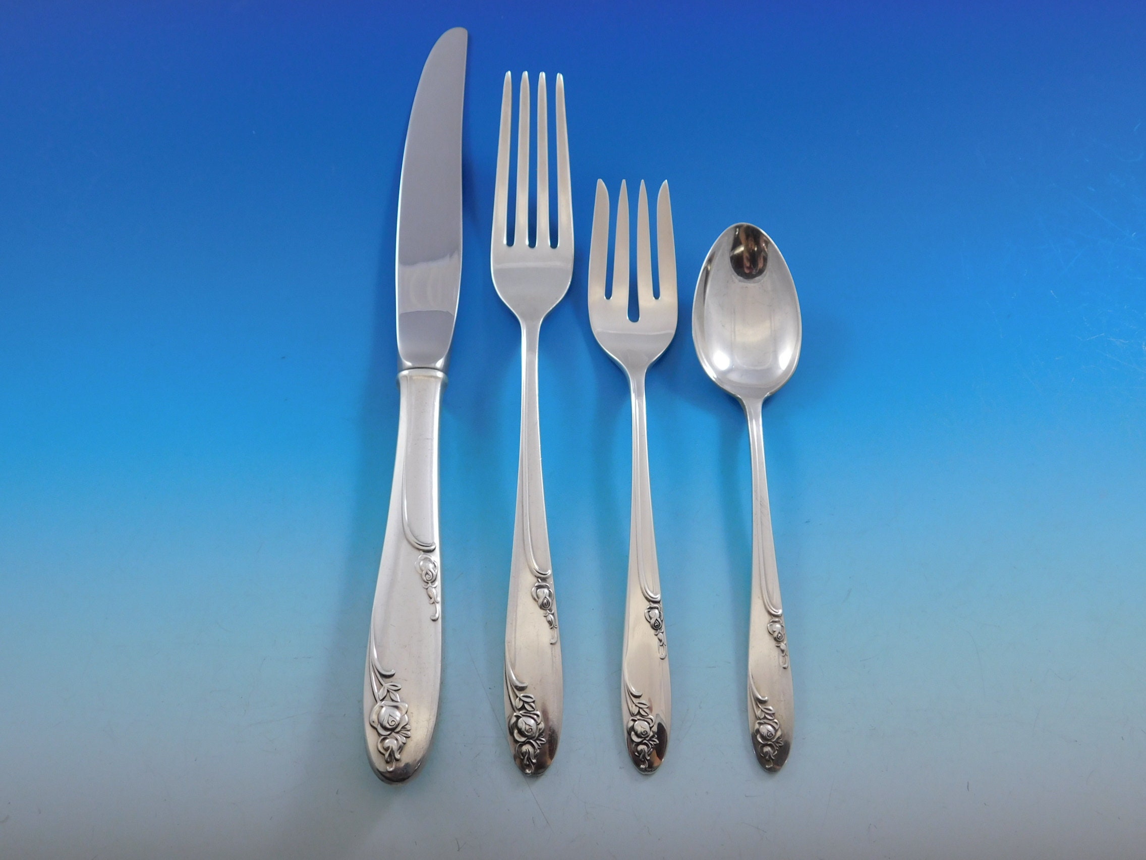Rosecrest by Alvin Sterling Silver Flatware Set for 8 Service 56