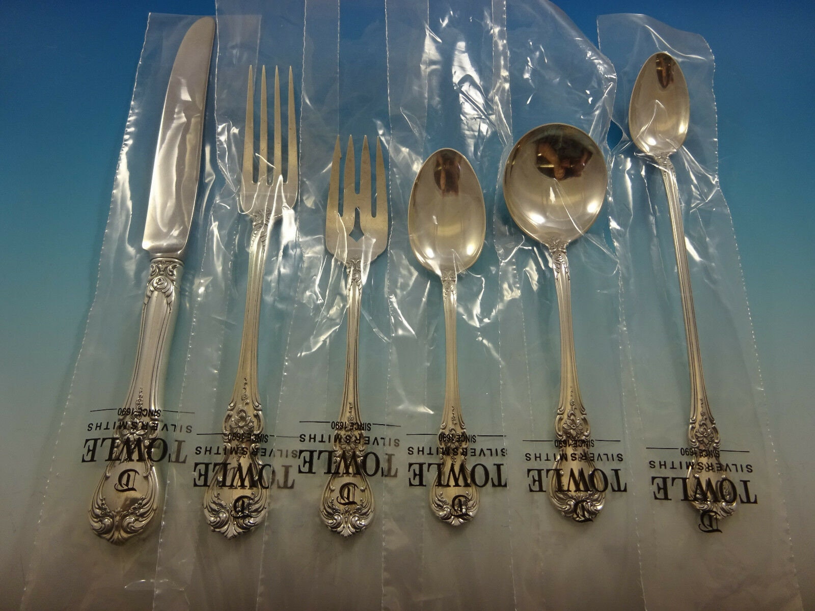 Old Master by Towle Sterling Silver Flatware Set 8 Service 55 PC