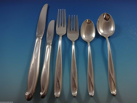 Silver Sculpture by R B Sterling Silver Flatware Set 12 Service 84