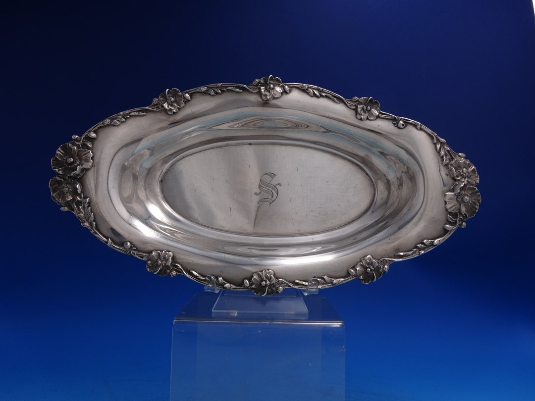 Poppy by Wallace Sterling Silver Bread Tray Marked #1147 13 1/2
