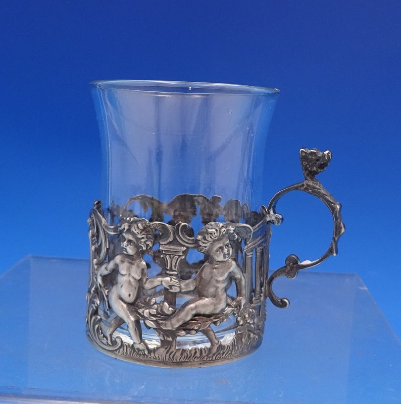 W. Mammatt and Son English Estate Sterling Silver Cup Holder w/Glass Liner #6958