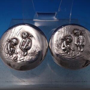 Unger Sterling Silver Dresser Jar Cover Pair (Covers Only) #7631 (#7473)