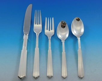 Paramount By Kirk Sterling Silver Flatware Set For 8 Service 40 Pieces Modern