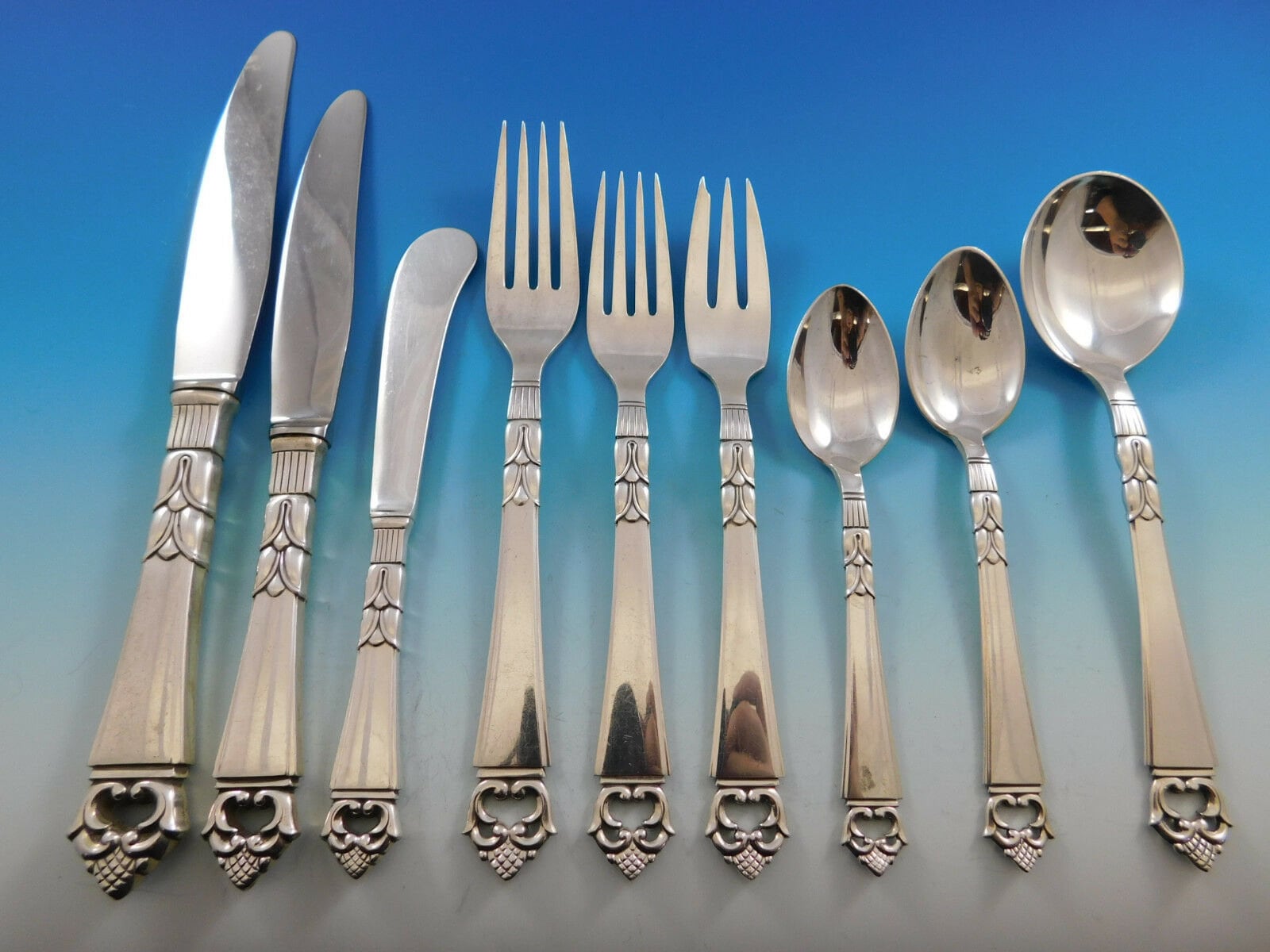 Danish Crown by Frigast Sterling Silver Flatware Service for 8 Set