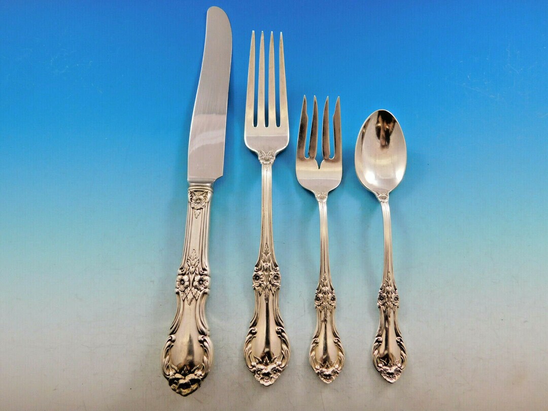Wild Rose by International Sterling Silver Flatware Set 8 Service
