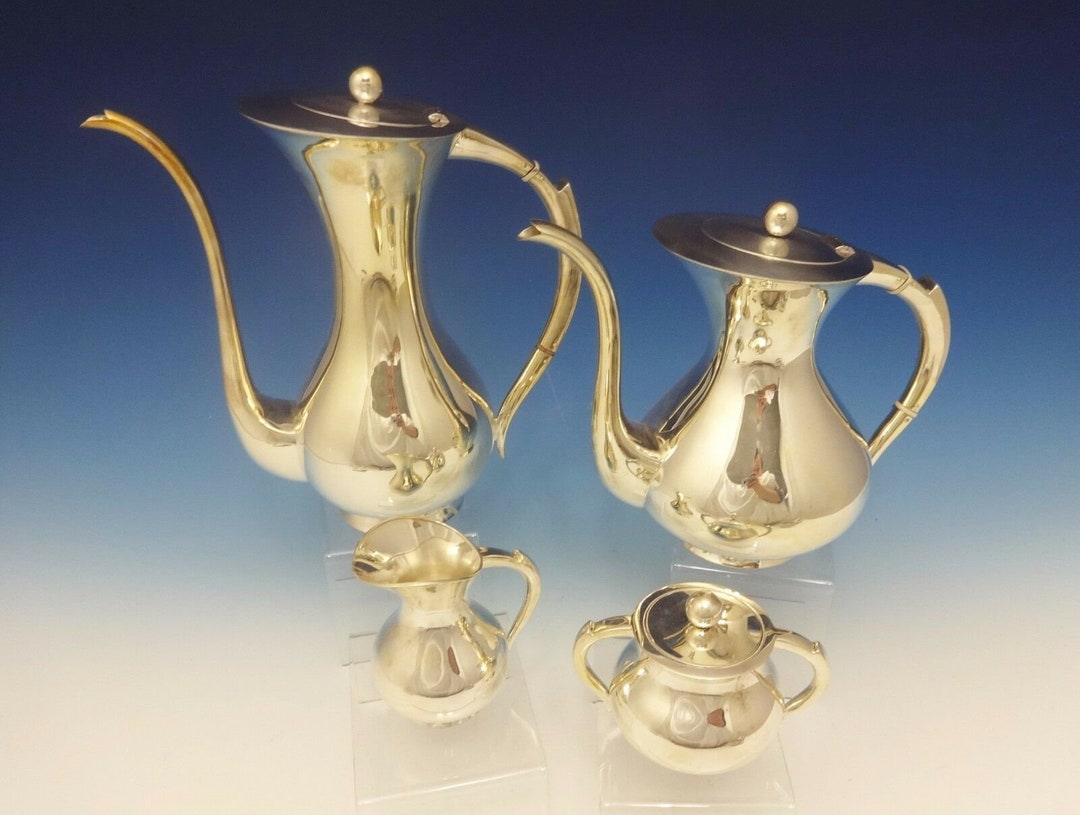 Emil Hermann German Sterling Silver Tea Set 4pc Modernistic 0408 - Etsy