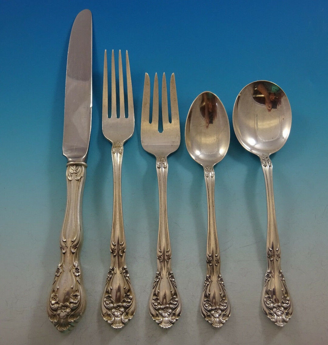 Chateau Rose by Alvin Sterling Silver Flatware Set for 12 Service