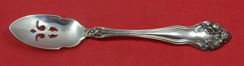 Wedding Rose by Watson Sterling Silver Olive Spoon Pierced 5 34 Custom Made