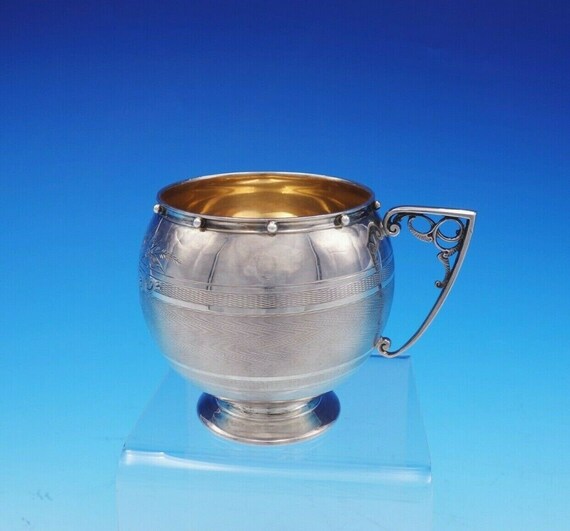 Gorham Coin Silver Cup Barrel Shape Gw Interior B… - image 1
