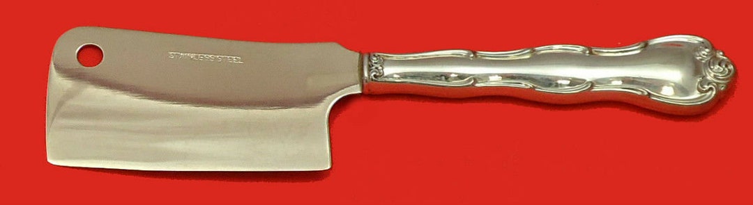 thumbnail image 2 of Gorham Strasbourg Sterling Silver Cheese Cleaver – Custom Made 6 3/4”, HHWS, Vintage Style 2 of 6