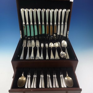 Queen Anne Williamsburg By Stieff Sterling Silver Dinner 12 Flatware Set 86 Pcs