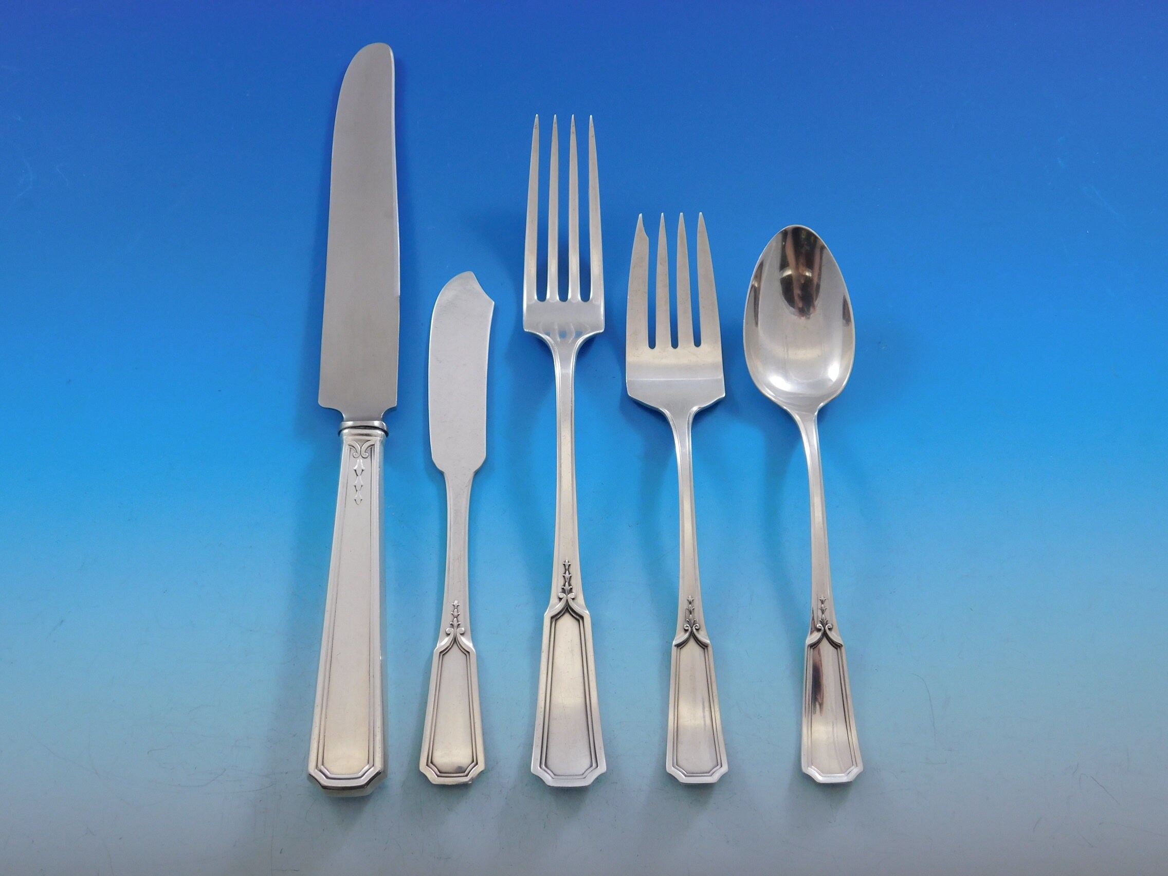Florence Nightingale by Alvin Sterling Silver Flatware set 12 Service 70 pieces
