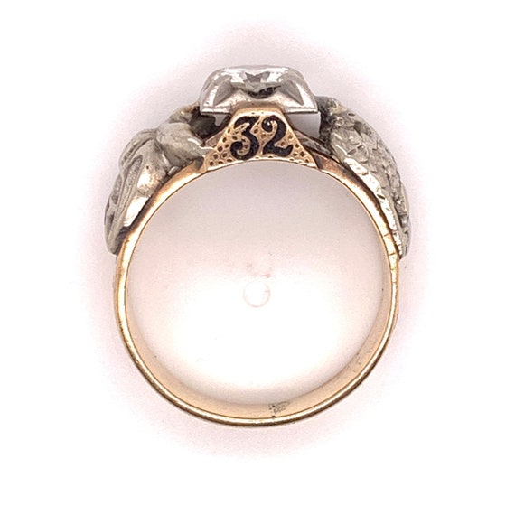 Masonic 10k Yellow Gold Men's Ring .85ct Genuine … - image 5