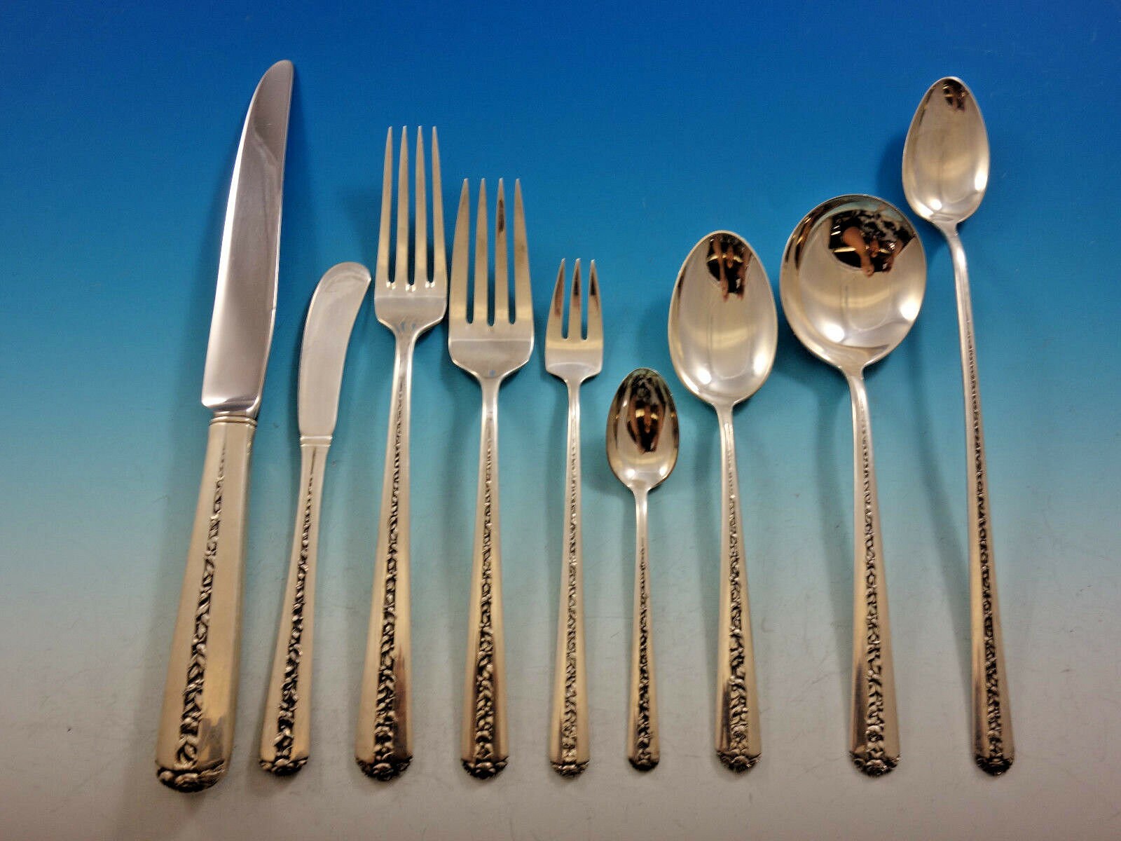 Rambler Rose by Towle Sterling Silver Flatware Set for 12 Service 124 Pieces Etsy UK