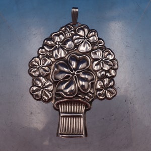 Reed & Barton Sterling Silver Whistle Pendant 4-Leaf Clover Good Luck (#6934)